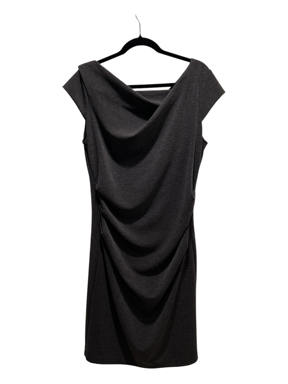 White House Black Market Charcoal Cap-Sleeve Midi Sheath Dress - Picture 2 of 6